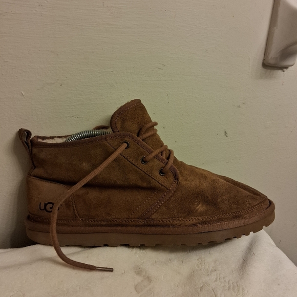Men's Brown UGG Suede SHEEPSKIN Boots Size 11 - Picture 14 of 16